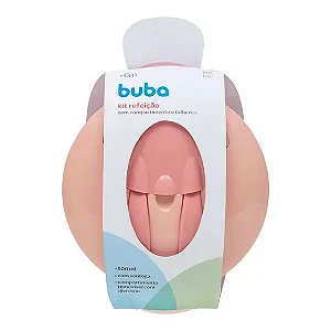 Kit Refeição com Compartimento e Talhares Rosa - Buba