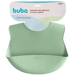 Babador em Silicone com Pega-Migalhas Verde - Buba