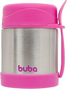 Pote Térmico com Colher Rosa - Buba