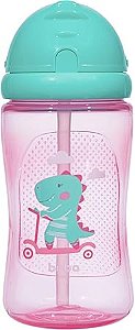 Garrafinha Dino Patinete Rosa- Buba