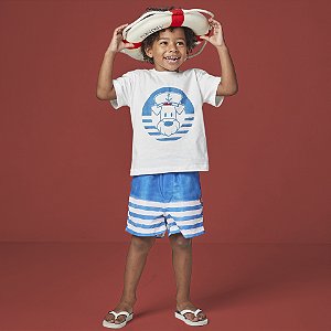 Conjunto Masc Infantil Camiseta e Bermuda Marinheiro - Oliver