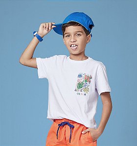 Camiseta Masc Branca com Corais - Oliver