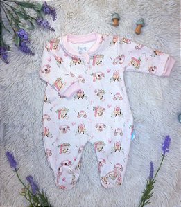 Macacão Fem Longo c/ Ziper Estampa Castelo Rosa - Hug