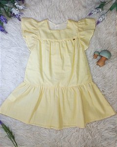 Vestido Bebê Amarelo c/ Babado - Bibe