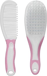 Escova E Pente Cerdas Macias Rosa Buba
