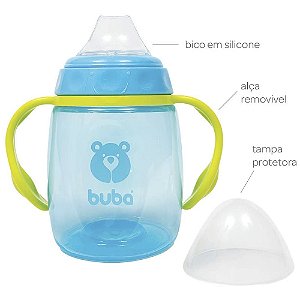 Copo com Alça Urso Azul 300ml Buba