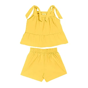 Conjunto Blusa de Alcinha e Short Amarelo- Bibe
