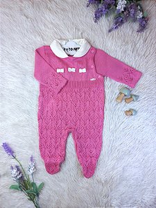 Macacão F.T com Ponto Furinhos Rosa - Noruega