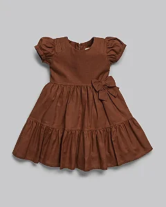 Vestido Maquinetado Chic  Terracota Escuro - Anjos Baby