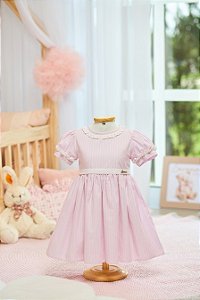 Vestido Serena Cute Rosa C/ Detalhe em Renda - Serena Baby