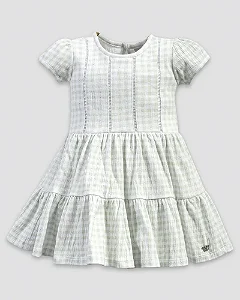 Vestido Quadriculado Verde e Florzinha G - Anjos Baby