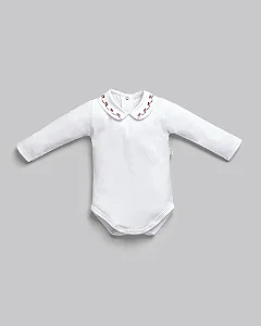 Body Fem Gola Bordada em Vermelho RN- Anjos Baby