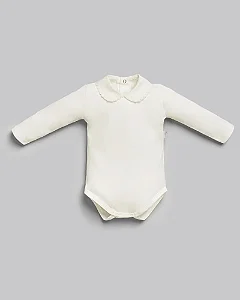 Body ML Fem Gola Bordada Malha RN- Anjos Baby