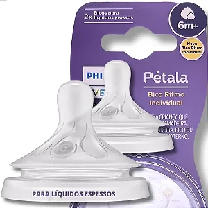 Bico Mamadeira Pétala 3.0 T6 ( Liquidos Grossos) c/02 6M+  - Avent