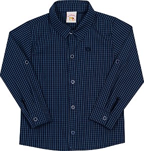 Camisa Masc Xadrez Azul - Nini e Bambini