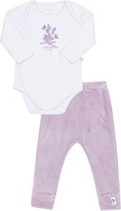 Conjunto Fem Body e Calça Plush Lavanda - Nini e Bambini