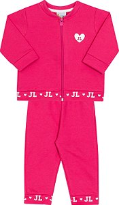 Conjunto Casaco Moletinho e Calça Rosa - Jaca Lelé