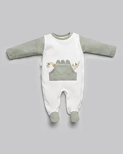 Macacão Masc Suedine Dinossauro - Anjos Baby