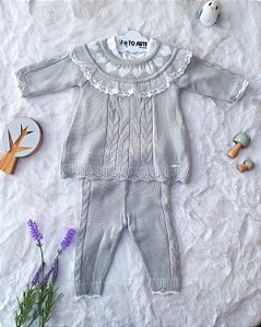 Conjunto Fem Body C/ Vestidinho Tricot Corações e Calça Cinza RN - Noruega