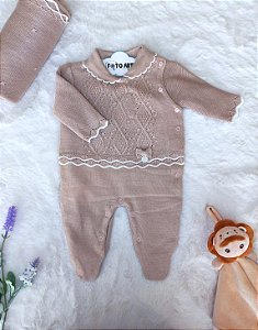 Saída Maternidade Fem Tricot C/ Gola Detalhada Rosé RN - Noruega