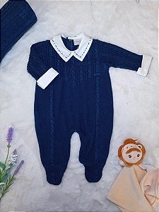 Saída Maternidade T. M C/ Tranças Finas Azul - Noruega