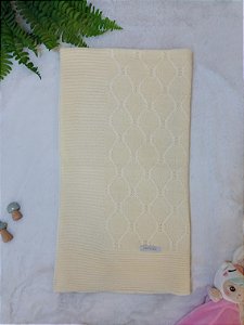 Manta Tricot com Losangos Amarelo Bebê- Noruega