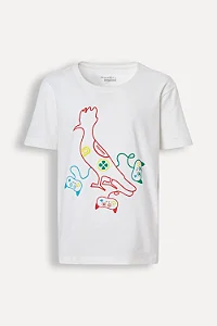 Camiseta Masc MC Mini Estampa Pica Pau Videogame Off White- Reserva