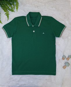 Camisa Polo MC Básica 4 Frisos Verde Amazonia c/ OFF - Aramis