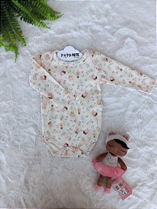 Body Fem ML Estampa Fadas Rosa- Hug