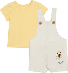 Conjunto Fem Jardineira e Blusa Amarela Abelinha - Nini e Bambini