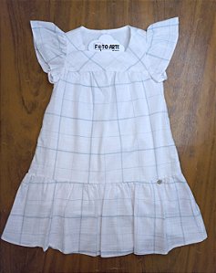 Vestido Decote Quadrado c/ Linhas Azuis - Bibe