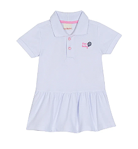 Vestido Tenista Branco C/ Detalhes Rosa - Nini e Bambini