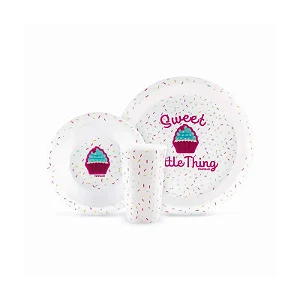 Kit Alimentação 3 Peças Branco Cupcake - Pimpolho