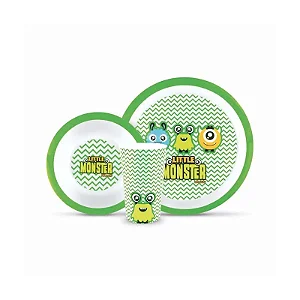 Kit Alimentação 3 Peças Verde Monstrinhos - Pimpolho