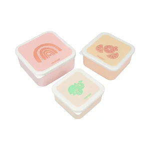 Kit 3 Potes 500ML, 350ML e 200ML Rosa Arco-Iris/Frutinha/Limão - Pimpolho