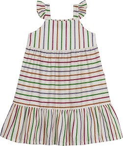 Vestido Infantil Com Tranças Coloridas - Jaca Lelé
