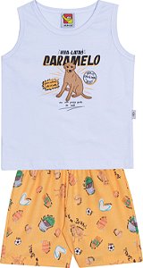 Conjunto Masc Regata Caramelo e Bermuda Tactel - Jaca Lelé
