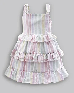Vestido Maquinetado Listras Coloridas 01 - Anjos Baby