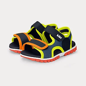 Sandália Masc Infantil Summer Roller Sport 2.0 Azul com Amarelo - Bibi