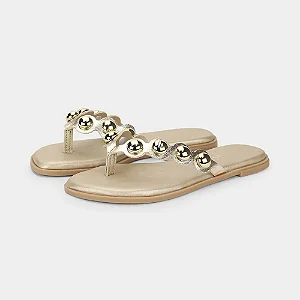 Chinelo Fem Infantil Shine Kids Dourada - Bibi