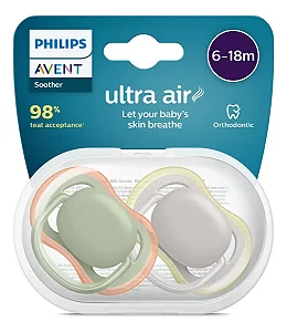 Chupeta Ultra Air Dupla 6-18m Colorida - Avent