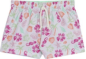 Short Fem Estampado Animais Marinhos - Nini e Bambini