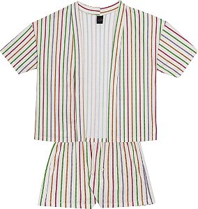 Conjunto Fem Kimono e Short Tranças Coloridas 12 - Jaca Lelé