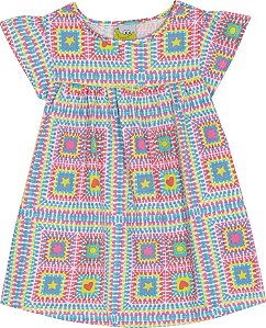 Vestido Rodado Colorido Formas 01 - Jaca Lelé