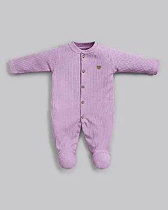 Macacão Fem Canelado c/ Botões Lilás - Anjos Baby