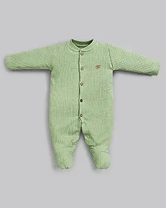 Macacão Unissex Canelado c/ Botões Verde - Anjos Baby