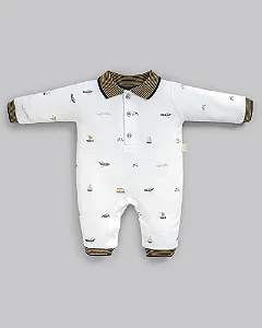 Macacão Masc Branco Transportes RN - Anjos Baby