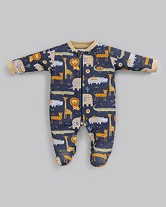 Macacão Masc Longo Savana Azul Escuro P - Anjos Baby