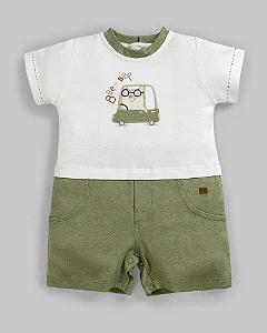 Macacão Curto Masc Beep Beep Verde P - Anjos Baby