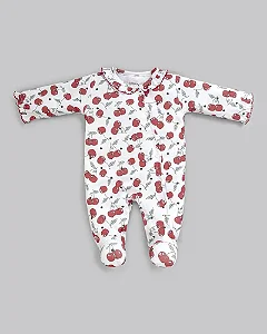 Macacão Fem Longo Babados Cerejas P - Anjos Baby